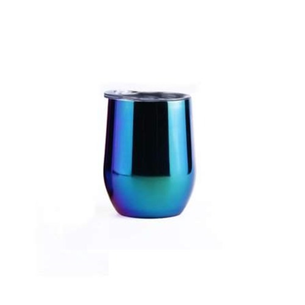 Cambridge Bar 340 Wine Tumbler 12oz Rainbow Iridescent Stemless Lid